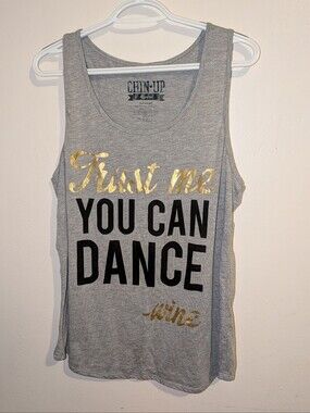 Chin Up Apparel Gray Tank with Black Typographic Logo
